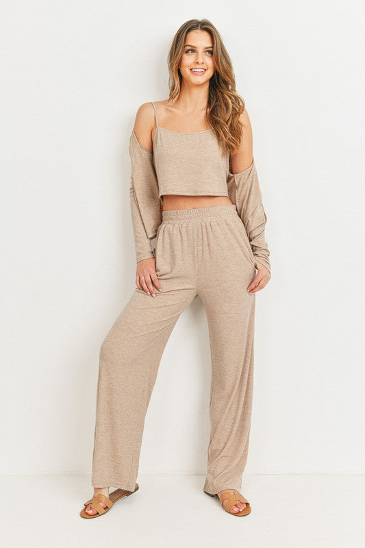 Brown Ribbed Wide Leg Pants – Isla Boutique