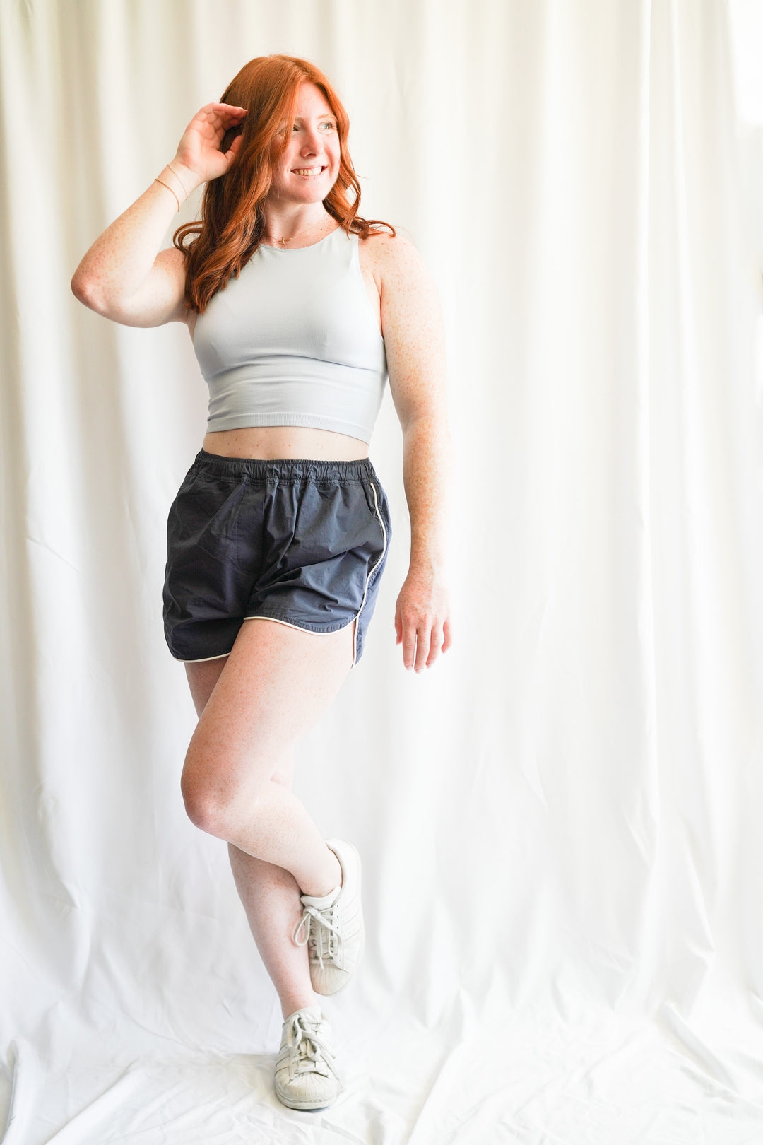Creamy Blue Seamless Crop Top
