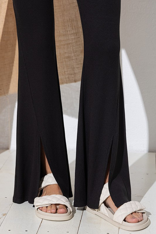 Ribbed Flare Pants – Isla Boutique
