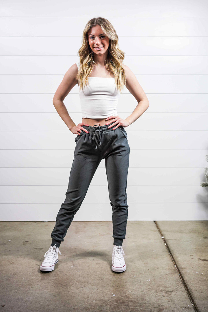 Charcoal Joggers with drawstring waist