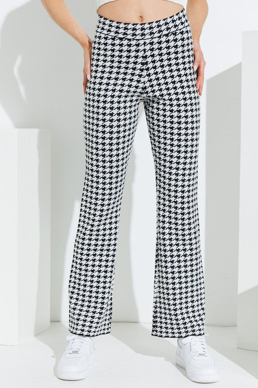Houndstooth Knit Pants