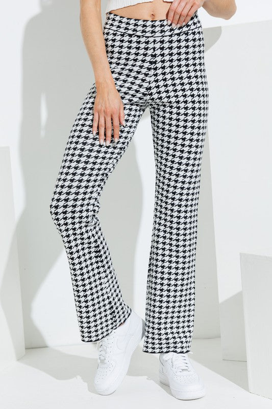 Houndstooth Knit Pants