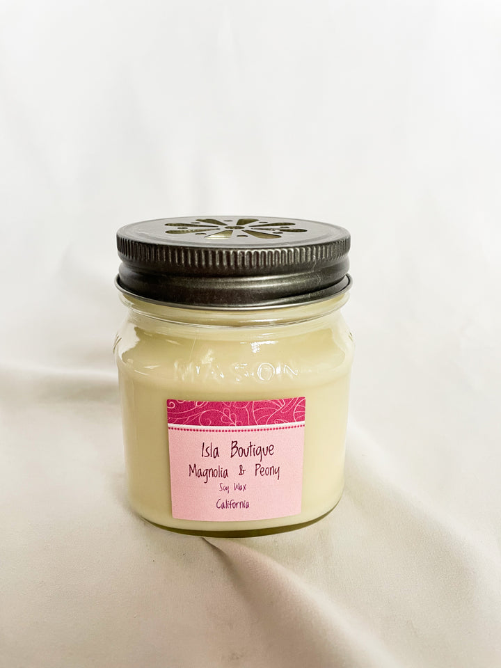 Magnolia and Peony Soy Wax Candle 8oz
