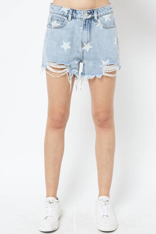 Denim Star Shorts - Isla Boutique
