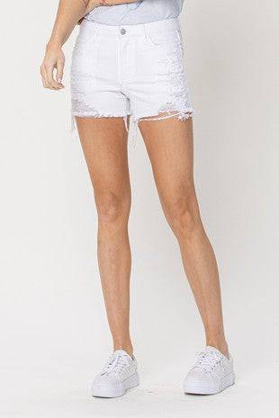 White Denim Shorts - Isla Boutique