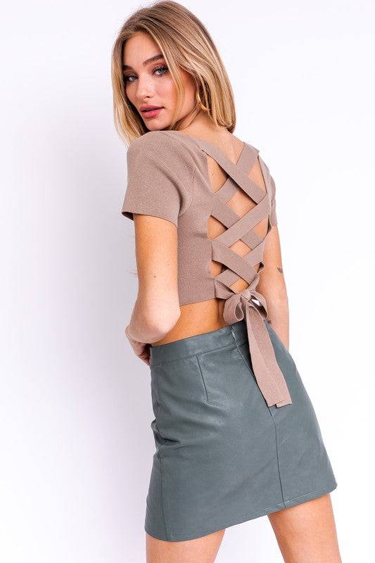 Marissa Faux Leather Skirt - Isla Boutique