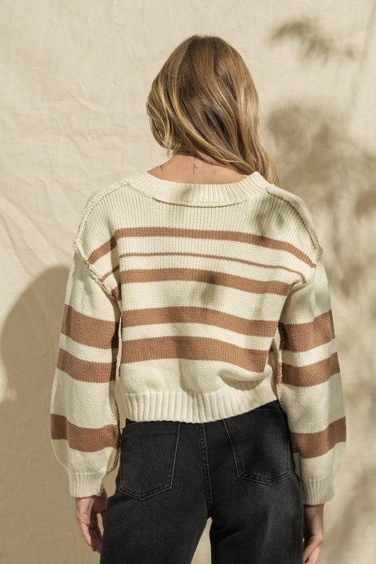 Coconut V-Neck Sweater - Isla Boutique