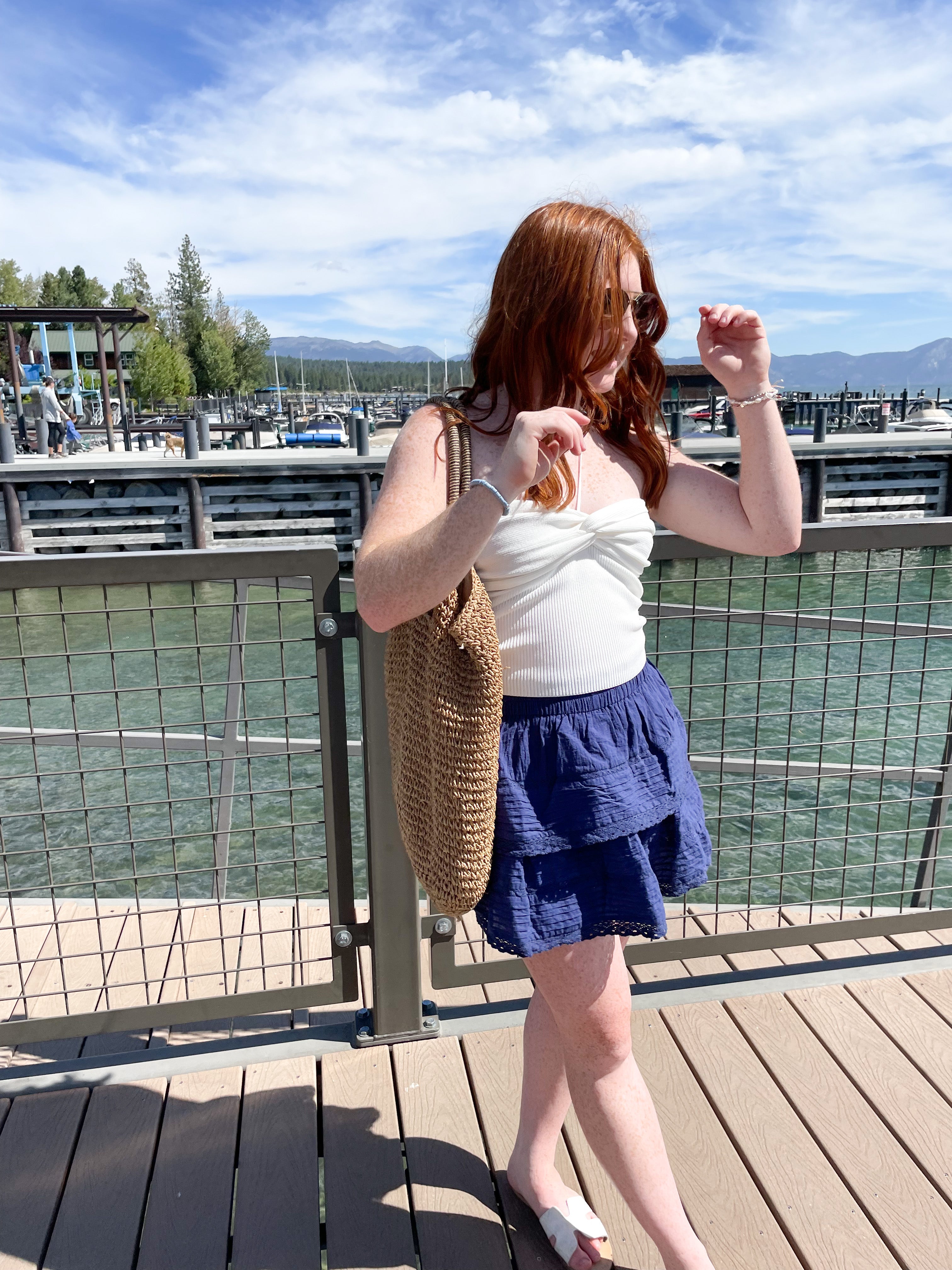 Ruffle Lace Skirt (Navy)