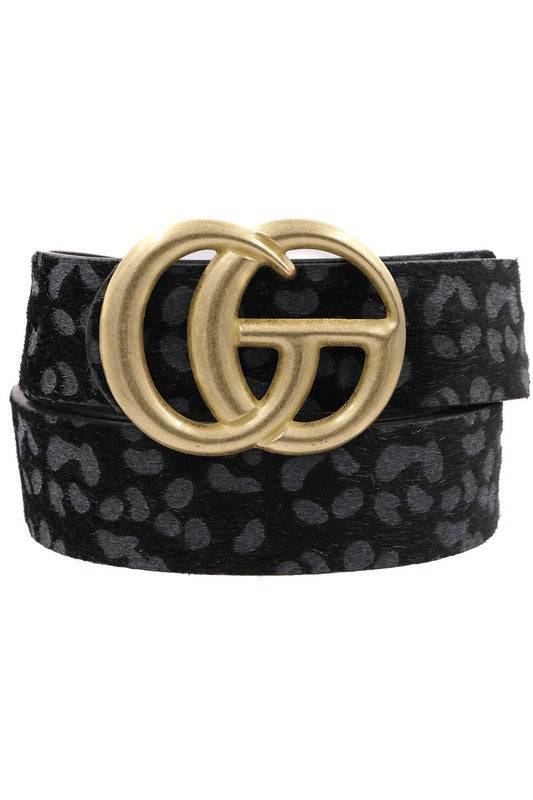 Black Leopard Belt - Isla Boutique