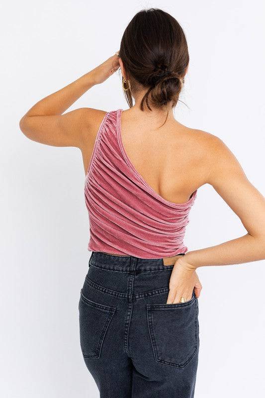 Velvet Dreams One Shoulder Top - Isla Boutique