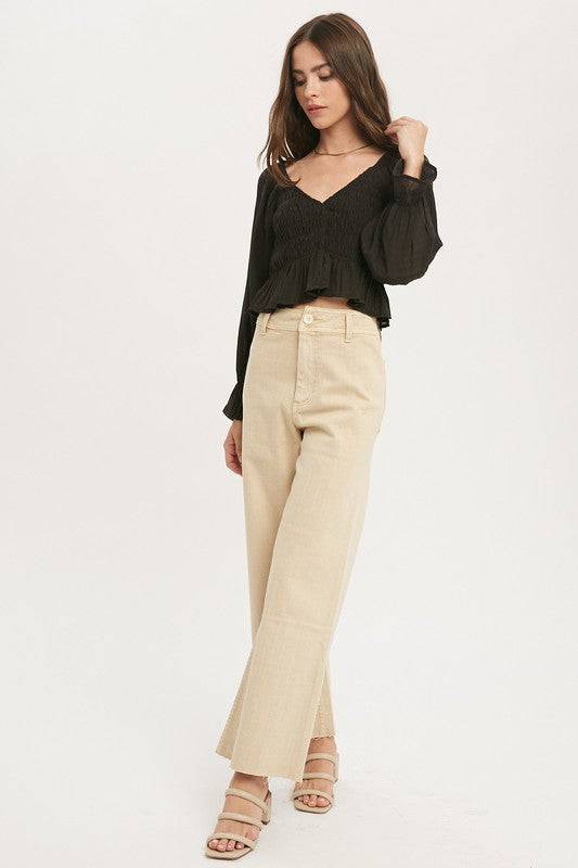 Teddi Wide Leg Denim Pants - Isla Boutique