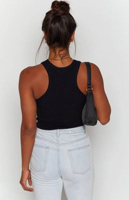 Coffee Break Tank (Black) - Isla Boutique
